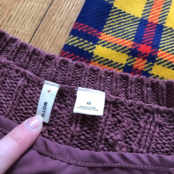 Anthro Moth Ella Cable Knit Sweater Shirt Layered - Picture 4 of 8